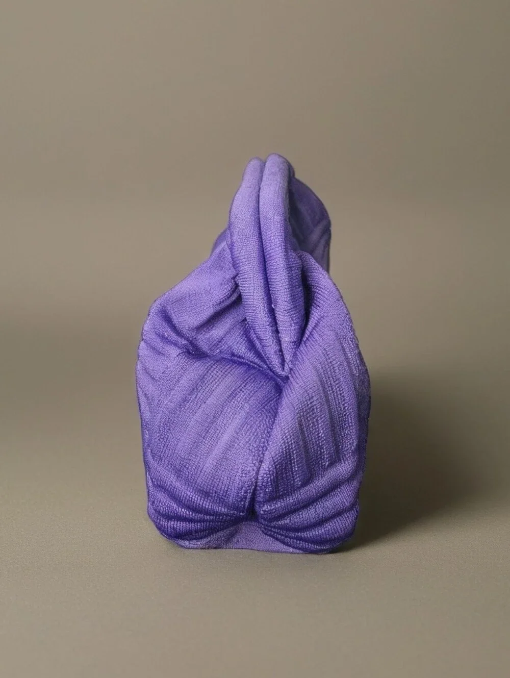 Purple Knit Clutch Bag Chunky Block Pattern